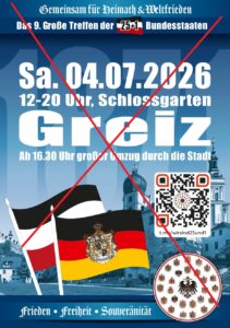 Werbeflyer Reichsbürgerbums in Greiz